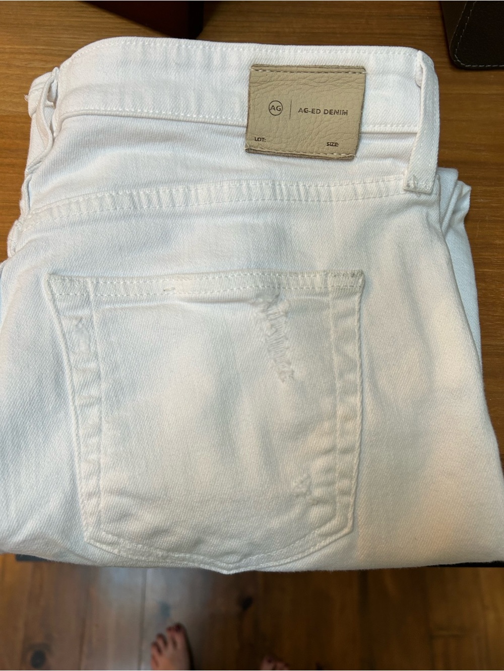 Ag Adriano Goldschmied White Straight-Leg Jeans for Women